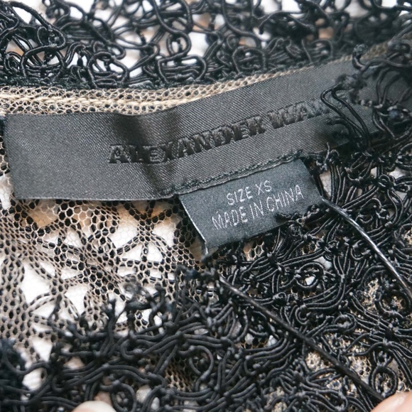 Alexander Wang | Lace T-shirt w.  Raw Edges Black - Picture 4 of 8